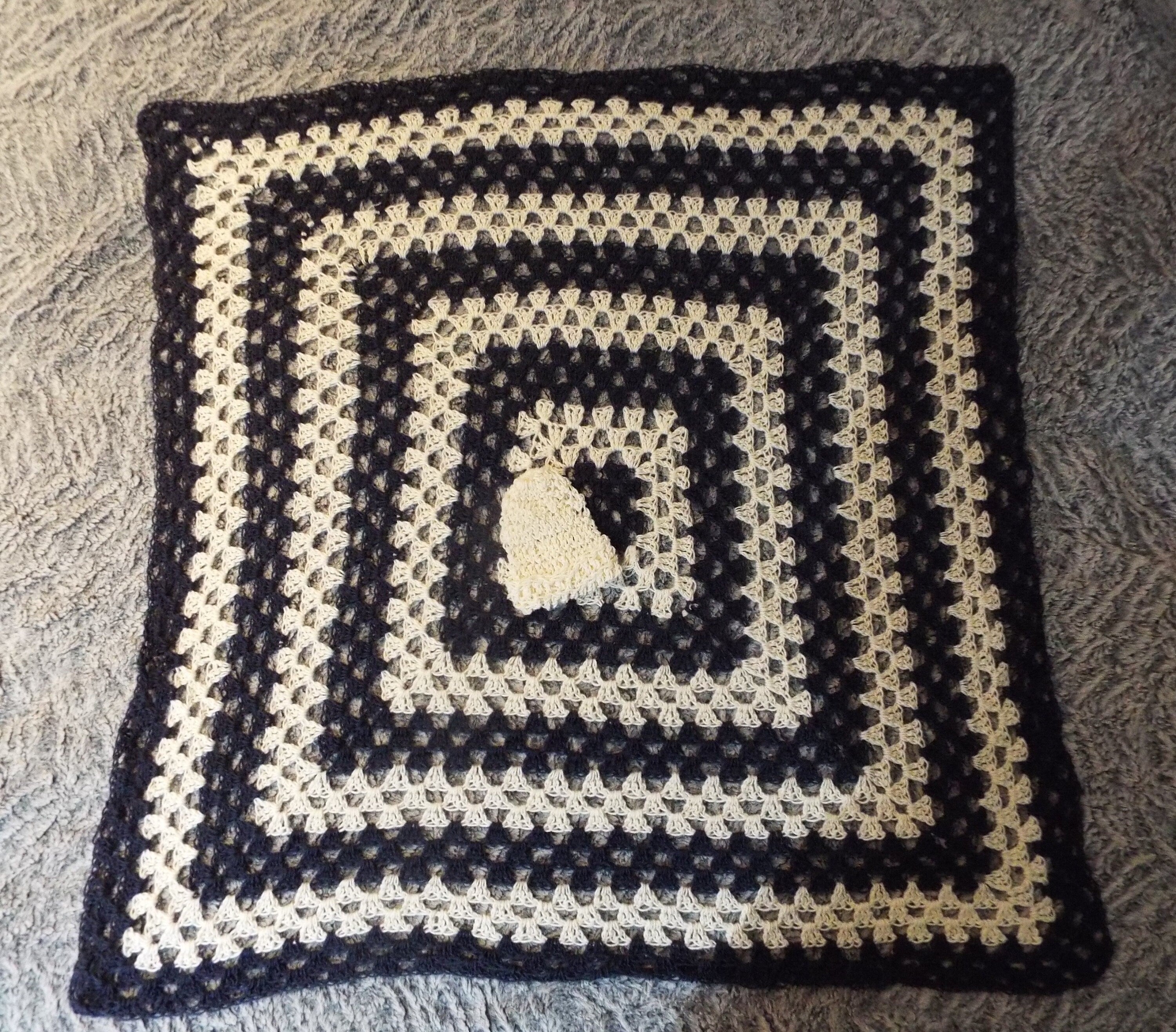 Delicate Lacy Preemie Christening Blanket With Beanie Granny Square